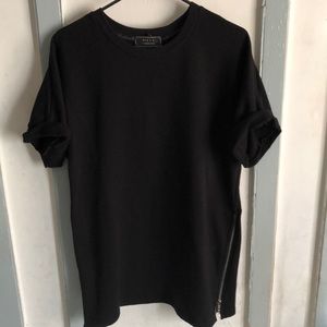 Forever 21 Black T-shirt with side zippers